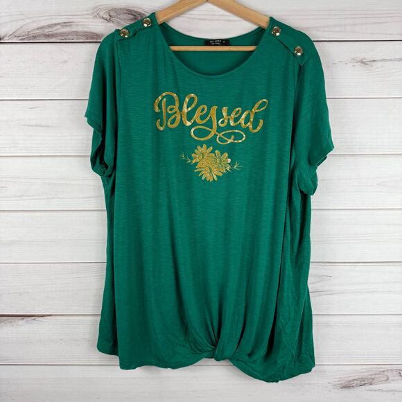 Women's Ava James Plus Size BLESSED T-Shirt Size 3X - Picture 1 of 4